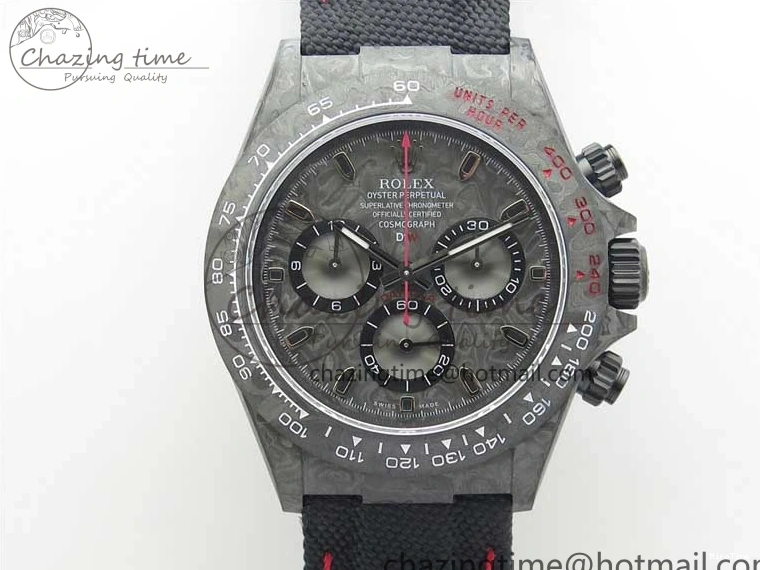 MiroTime 0414 Stretchable Daytona DIW All Black Carbon Noob 1:1 Best Edition Black Dial on Black Nylon Strap SA 2582